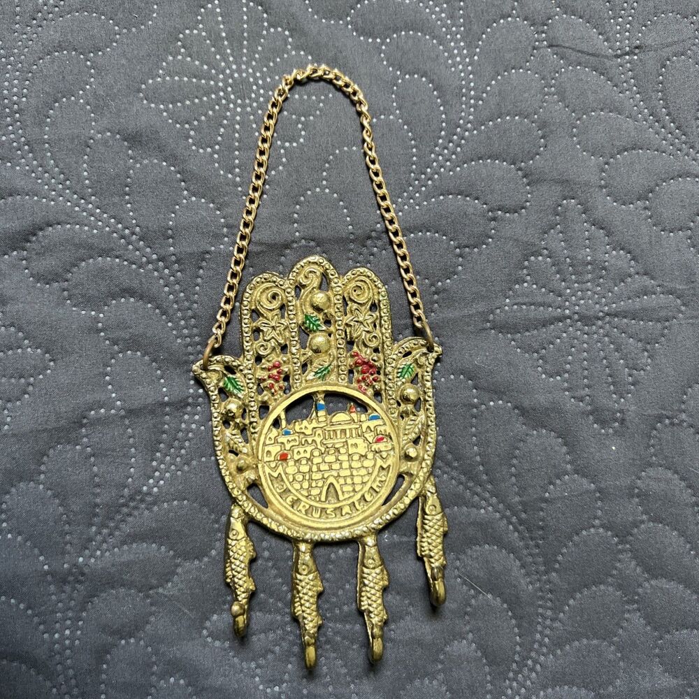 Vintage Judaica Old City JERUSALEM Israel Key Holder Wall Plaque Judaism Jewish